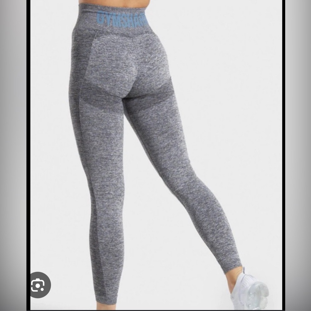 Gymshark High Waisted Flex in Charcoal Marl/Teal